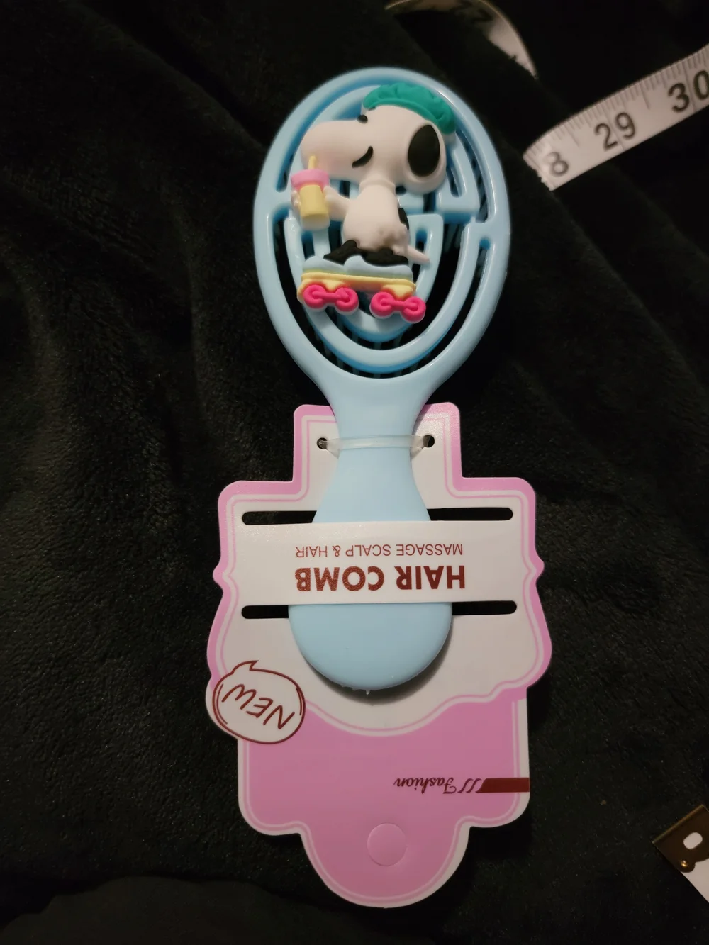 Blue Hair Comb with Skate Graphic